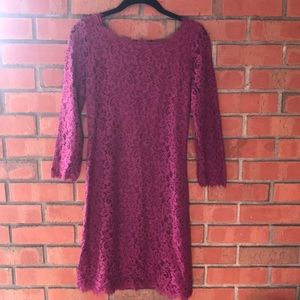 Diane Von Furstenberg Magenta Lace Dress